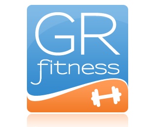 fitness blue orange square logo