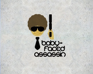 gun,custom type,assassin,baby-faced logo