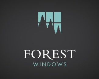 tree,window,forest logo