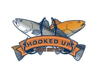 illustration,fish,fishing,hooks,travel guide service logo
