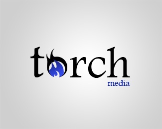 media,flame,torch logo