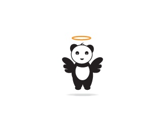 angel,animal,black,cute,panda logo
