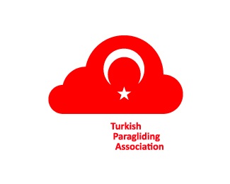 cloud,flag,turkish,association,paragliding logo