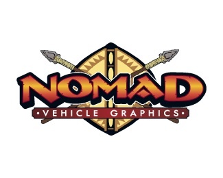 shield,spear,nomad logo