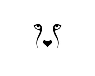 wild cat cheetah woman eye logo