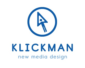 klickman media clean professional new simple,web design webdesign clean simple clever wordplay logo