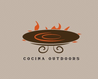 disc,fire,flame,ranch,grungy logo