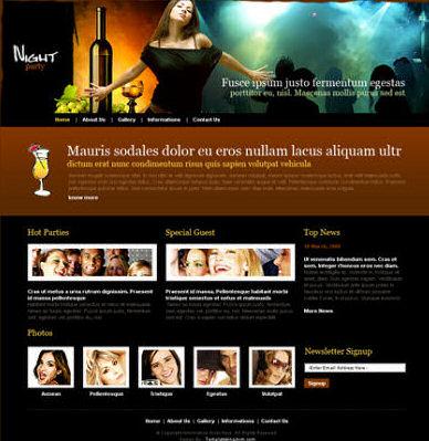 dark colors,entertainment,night club,people website template