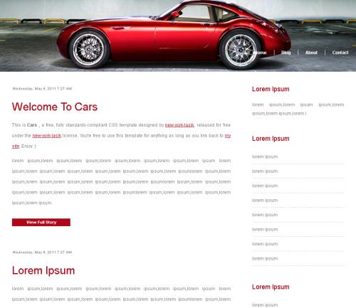automobile,cars,computers,simple website template
