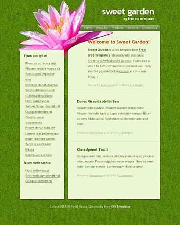 flower,grass,lilies website template