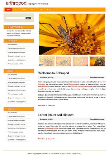 insects website template