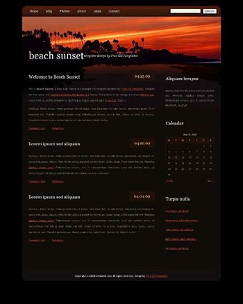 beach,outdoor,sunset website template