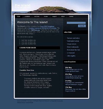 island,sea,water website template
