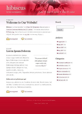 flower,gumamela website template