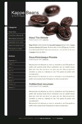 beans,coffee website template